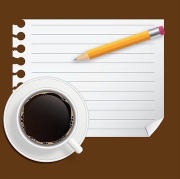 咖啡和纸笔设计