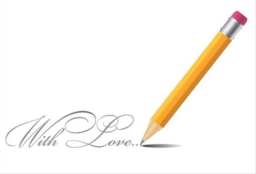 铅笔矢量背景与爱