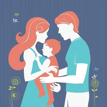 父母与女婴插图