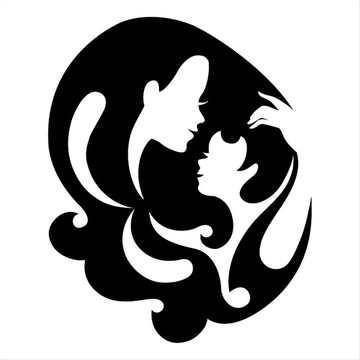 母親和嬰兒剪影符號(hào)
