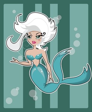 卡通美人魚矢量插畫
