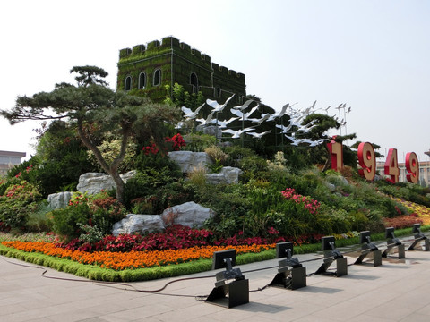 天安门国庆花坛