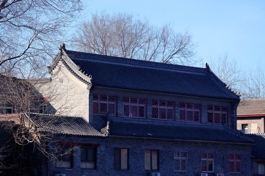 北京 四合院 灰瓦 門樓 民宅