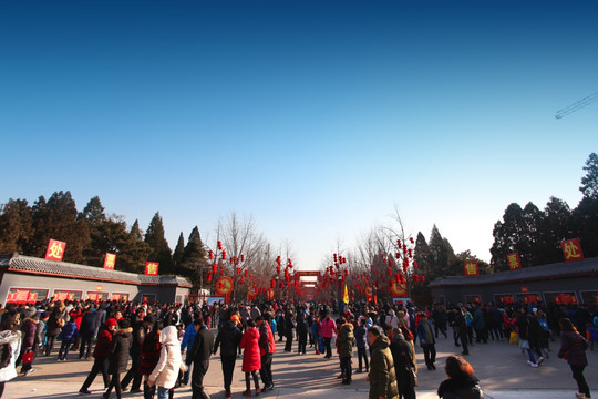 北京 地坛庙会 大门 红灯
