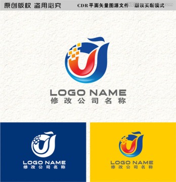 字母logo飞鸟logo科技