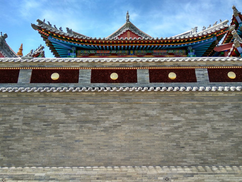 中华古建筑墙体，藏传佛教墙体