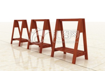 秋千样式防腐木坐凳模型设计