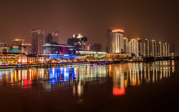 宁波三江口 城市建筑夜景