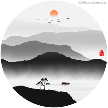 水墨掛畫 意境水墨裝飾畫