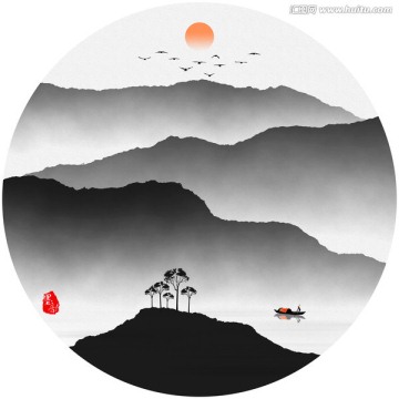 水墨畫 水墨裝飾畫 水墨意境