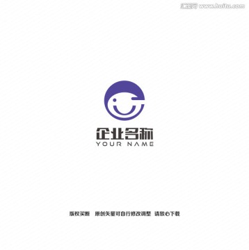 eu笑脸创意logo