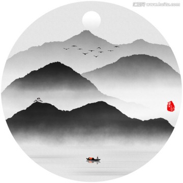 現(xiàn)代意境水墨畫 水墨裝飾畫