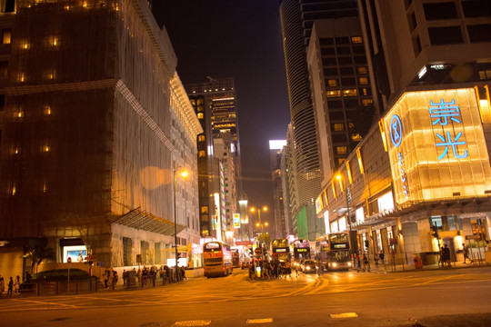 香港 街头 夜景夜色 香港街头