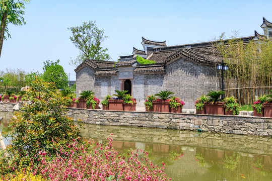 江南房屋 植物园 公园 造景