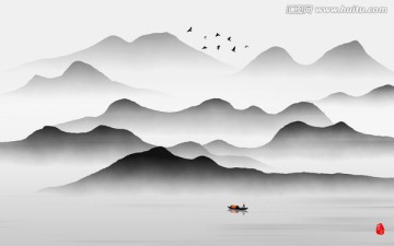 水墨裝飾畫 掛畫 新中式水墨畫