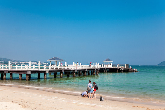 大海 海滩 栈桥