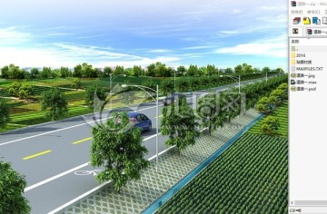 街道效果圖3d模型源文件