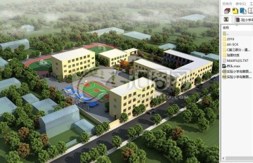 實(shí)驗(yàn)小學(xué)鳥瞰圖3d模型