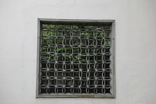 中式灰瓦窗户 园林