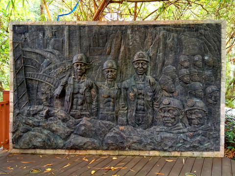劳动者浮雕 采矿工人石雕文化墙