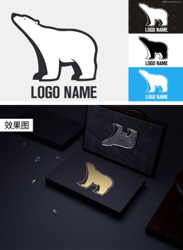 北极熊服装it科技logo标志