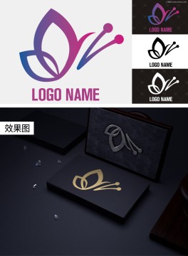 蝴蝶美妝服裝logo商標設(shè)計