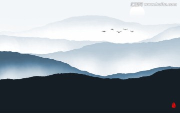 水墨山 意境水墨山川