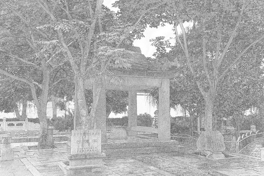 江南古鎮(zhèn)線描 合層