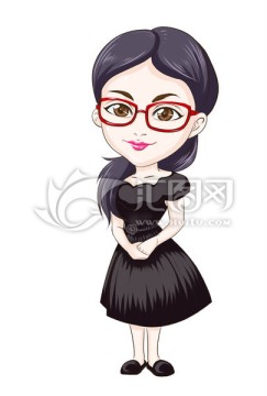 眼鏡女Q版
