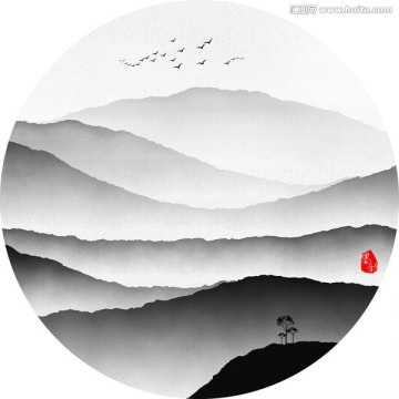 意境水墨畫 水墨山水