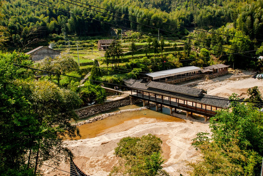 乡村 黄林古村 古建筑 廊桥