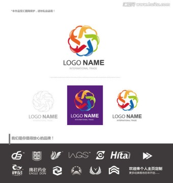 科技五星logo设计