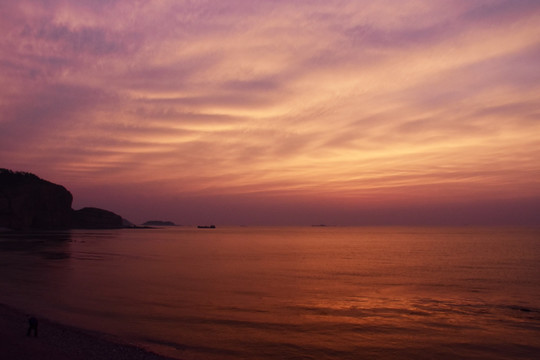 大海日落彩霞