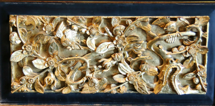 金漆木雕梅花花板
