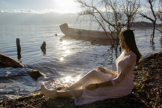 洱海旅游美女人像写真摄影