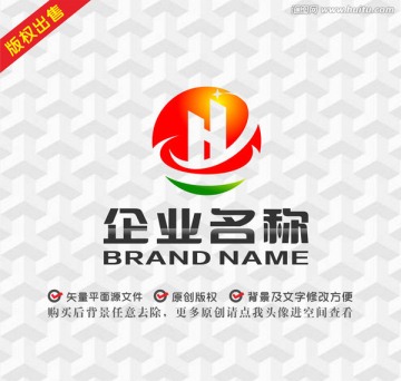 字母HD地產(chǎn)建筑logo