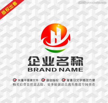 字母HD地产建筑logo