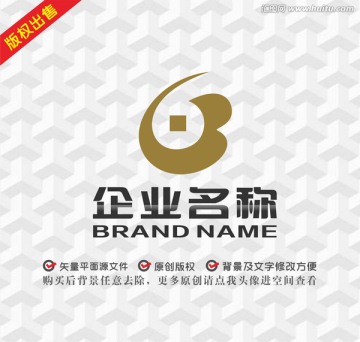 字母B銅錢(qián)logo金融logo