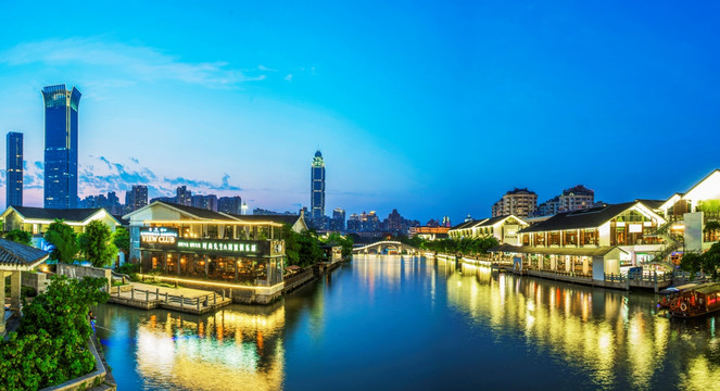 温州夜景 温州南塘街 城市夜景