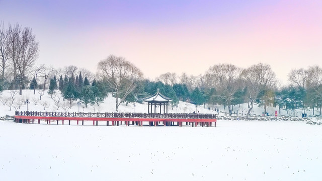 圆明园雪景