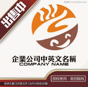 粥粉面饭快餐logo标志