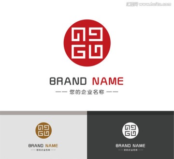 創(chuàng)意圓形多邊形logo時(shí)尚迷宮