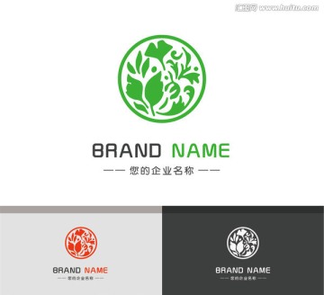 优雅花草图案logo标志