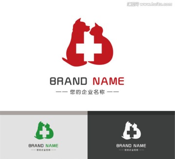 紅十字貓狗救助寵物醫(yī)院logo