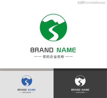 創(chuàng)意大山logo河流山川標(biāo)志