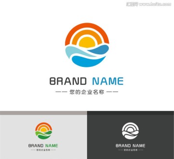 自然风光海水太阳logo