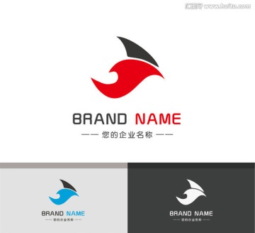 小鸟飞翔羽翼logo标志设计