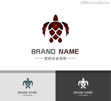 翅膀乌龟动物logo设计