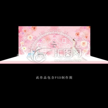 櫻花粉色婚禮背景
