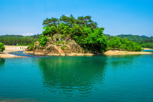 山水 湖泊 狮子岩 绿水青山